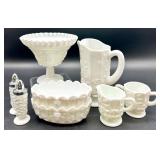 Vintage Westmoreland Paneled Grape Milk Glass Assorted Pieces