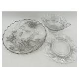 Vintage Cambridge Caprice Clear Glass Floral Assortment