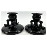 10 Vintage Glass Candlestick Holders