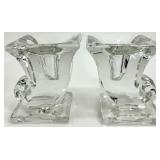 Assorted Vintage Clear Glassware including Martinsville Cornucopia Candle Holders