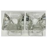 Assorted Vintage Clear Glassware including Martinsville Cornucopia Candle Holders