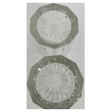 Assorted Vintage Clear Glassware including Martinsville Cornucopia Candle Holders