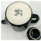 Vintage SYRACUSE China Green Teapot & Covered Bowls Set (5-Piece) USA 89