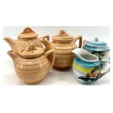 Vintage Brushed McCoy Teapots and Noritake Scenic Sugar & Creamer