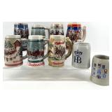 Vintage Budweiser Collectors Series Steins - CeramArte Brazil (Clydesdale & Holiday Sets)