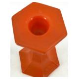 Vintage Art Deco Candlestick Holders  Orange & Green & Red