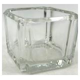 Vintage Crystal Glass Candelabras, Square Vessels including Fostoria Martinsville