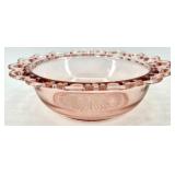 Vintage Pink Depression Glass Bowls & Candle Holders, Tidbit Trays
