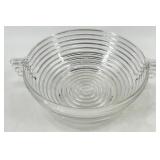 Vintage Anchor Glass Ribbed Serving Set - Pedestal Bowl & Square Dishes