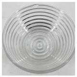 Vintage Anchor Glass Ribbed Serving Set - Pedestal Bowl & Square Dishes