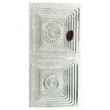 Vintage Anchor Glass Ribbed Serving Set - Pedestal Bowl & Square Dishes