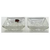 Vintage Anchor Glass Ribbed Serving Set - Pedestal Bowl & Square Dishes