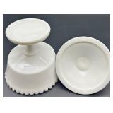 Vintage Fenton Silver Crest Lidded Candy Dish & Candlestick Holders