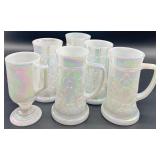 Vintage Federal Glass Iridescent Goblets - QTY 5