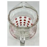 Vintage Polka Dot and Striped Pitchers with Striped juice glass