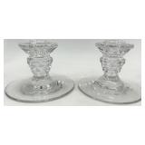 Vintage Fostoria Crystal Glass Candelabras and 2 Pair Candlesticks
