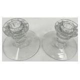 Vintage Fostoria Crystal Glass Candelabras and 2 Pair Candlesticks