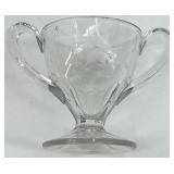 Vintage Assorted Glassware Set - including Etched Starburst Pattern Creamer & Sugar Bowls