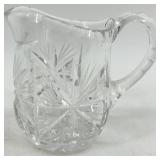 Vintage Assorted Glassware Set - including Etched Starburst Pattern Creamer & Sugar Bowls