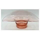 Vintage Pink Glass Banana Bowl, Pair of Candlesticks and Cake Server Plate with Handle