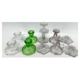 Vintage Glass Candlesticks - 5 Pair