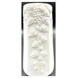 Vintage Westmoreland Paneled Grape Milk Glass Vases and Bud Vase