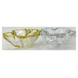 Vintage Heart-Shaped Clear Crystal Glass Bowls with Flower & Star Dishes - Assorted Set