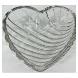 Vintage Heart-Shaped Clear Crystal Glass Bowls with Flower & Star Dishes - Assorted Set