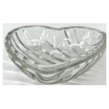 Vintage Heart-Shaped Clear Crystal Glass Bowls with Flower & Star Dishes - Assorted Set