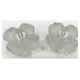 Vintage Heart-Shaped Clear Crystal Glass Bowls with Flower & Star Dishes - Assorted Set