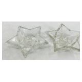 Vintage Heart-Shaped Clear Crystal Glass Bowls with Flower & Star Dishes - Assorted Set