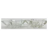 Vintage Heart-Shaped Clear Crystal Glass Bowls with Flower & Star Dishes - Assorted Set