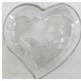 Vintage Heart-Shaped Clear Crystal Glass Bowls with Flower & Star Dishes - Assorted Set