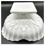 Vintage Westmoreland Glass Milk Glass - Footed Fluted Bowl, Diamond Pattern Bowl and Cornucopia Vase