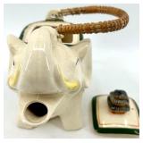 Vintage Elephant Teapot & 747 Jet Plane Teapot - Japan