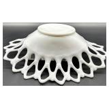 Vintage Westmoreland Doric Open Lace Milk Glass Bowl