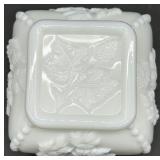 Vintage Milk Glass Grapevine Pattern 6-Piece Serving Set - Pedestal Compote, Teacup & Bowls