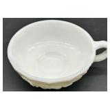 Vintage Milk Glass Grapevine Pattern 6-Piece Serving Set - Pedestal Compote, Teacup & Bowls