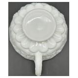 Vintage Milk Glass Grapevine Pattern 6-Piece Serving Set - Pedestal Compote, Teacup & Bowls