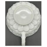 Vintage Milk Glass Grapevine Pattern 6-Piece Serving Set - Pedestal Compote, Teacup & Bowls