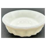 Vintage Milk Glass Grapevine Pattern 6-Piece Serving Set - Pedestal Compote, Teacup & Bowls