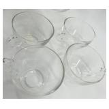 Vintage Glass Punch Bowl Set with 12 Glass Cups and Hooks