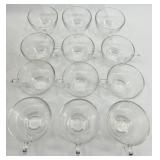 Vintage Glass Punch Bowl Set with 12 Glass Cups and Hooks