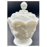 Vintage Westmoreland Milk Glass Paneled Grapevine Pattern - QTY 5