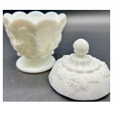 Vintage Westmoreland Milk Glass Paneled Grapevine Pattern - QTY 5