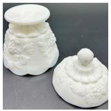 Vintage Westmoreland Milk Glass Paneled Grapevine Pattern - QTY 5