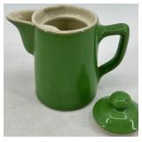 Hall Water Pitcher, Hall Covered Creamer & Chefsware Pottery Single-Serving Teapot - Vintage