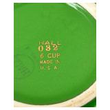 Vintage Hall 6-Cup Teapots - 2 Green & Yellow Ceramic with Gold Trim