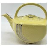 Vintage Hall 6-Cup Teapots - 2 Green & Yellow Ceramic with Gold Trim