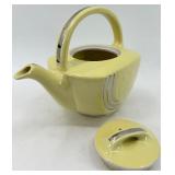 Vintage Hall 6-Cup Teapots - 2 Green & Yellow Ceramic with Gold Trim